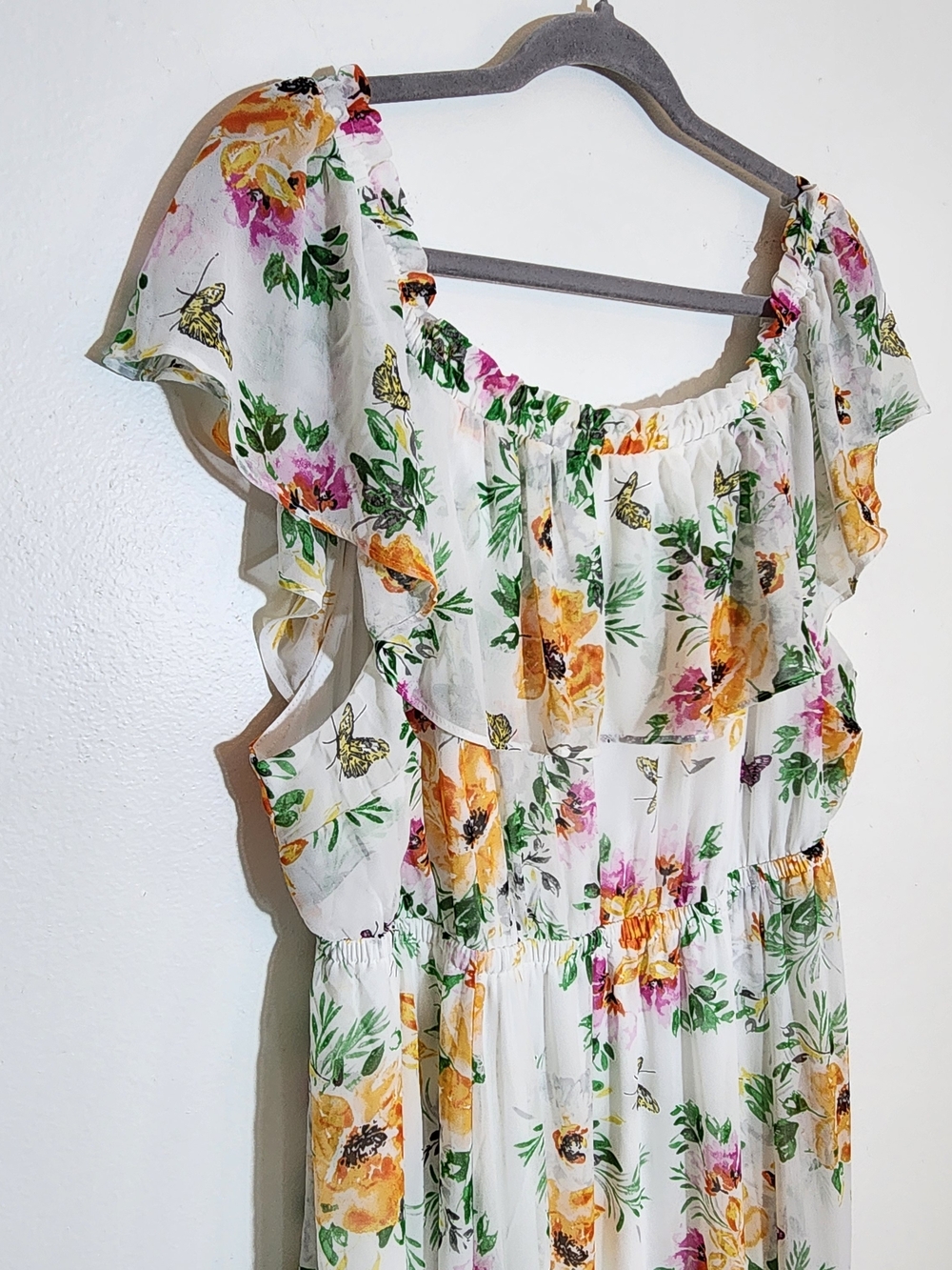 Torrid White Floral Maxi Dress Size 2X Wedding Guest Dress - Picture 5 of 9